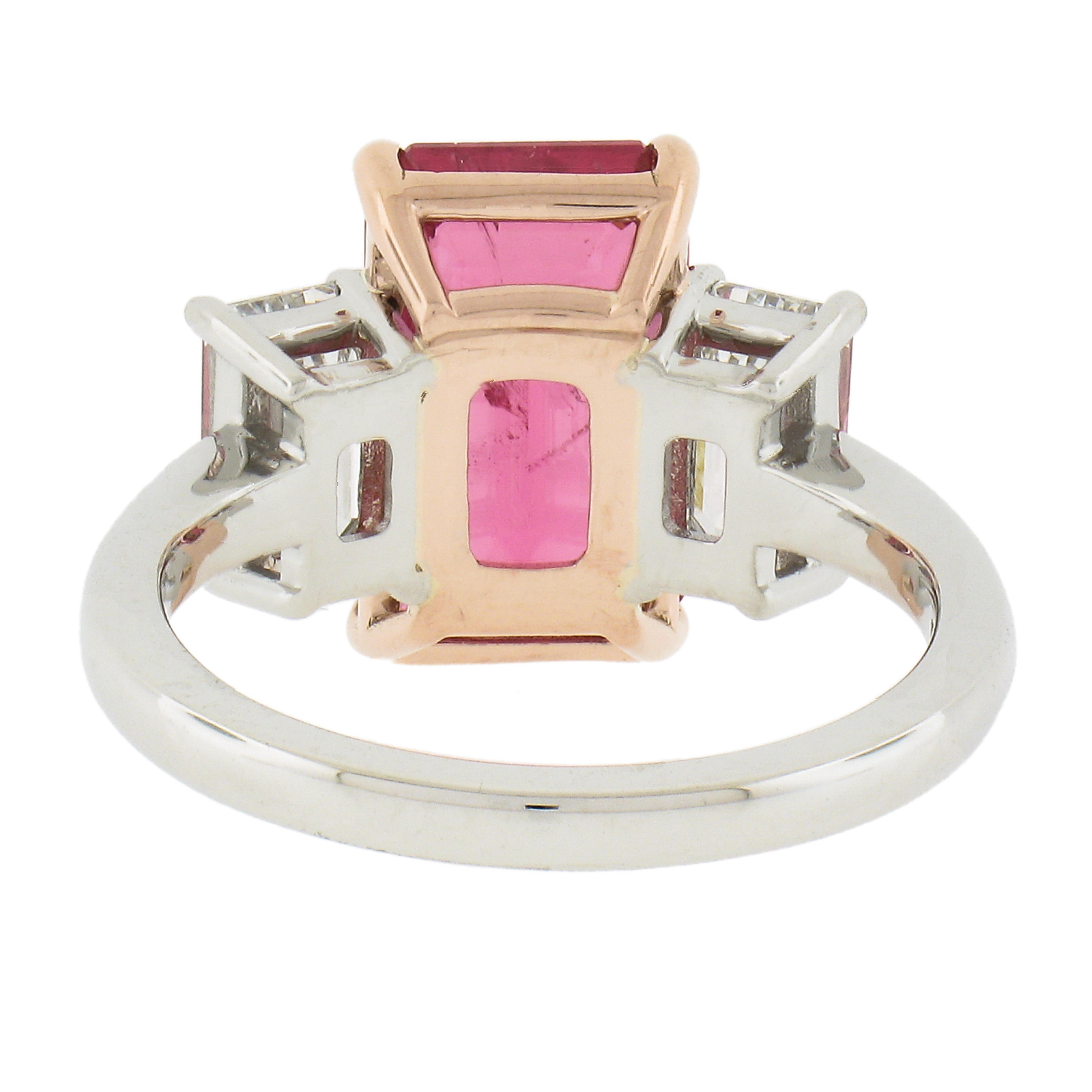 New Platinum & Rose Gold 5.41ctw Gia Pink Mahenge Spinel Diamond Cocktail Ring For Sale 2