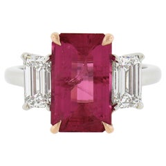 New Platinum & Rose Gold 5.41ctw Gia Pink Mahenge Spinel Diamond Cocktail Ring