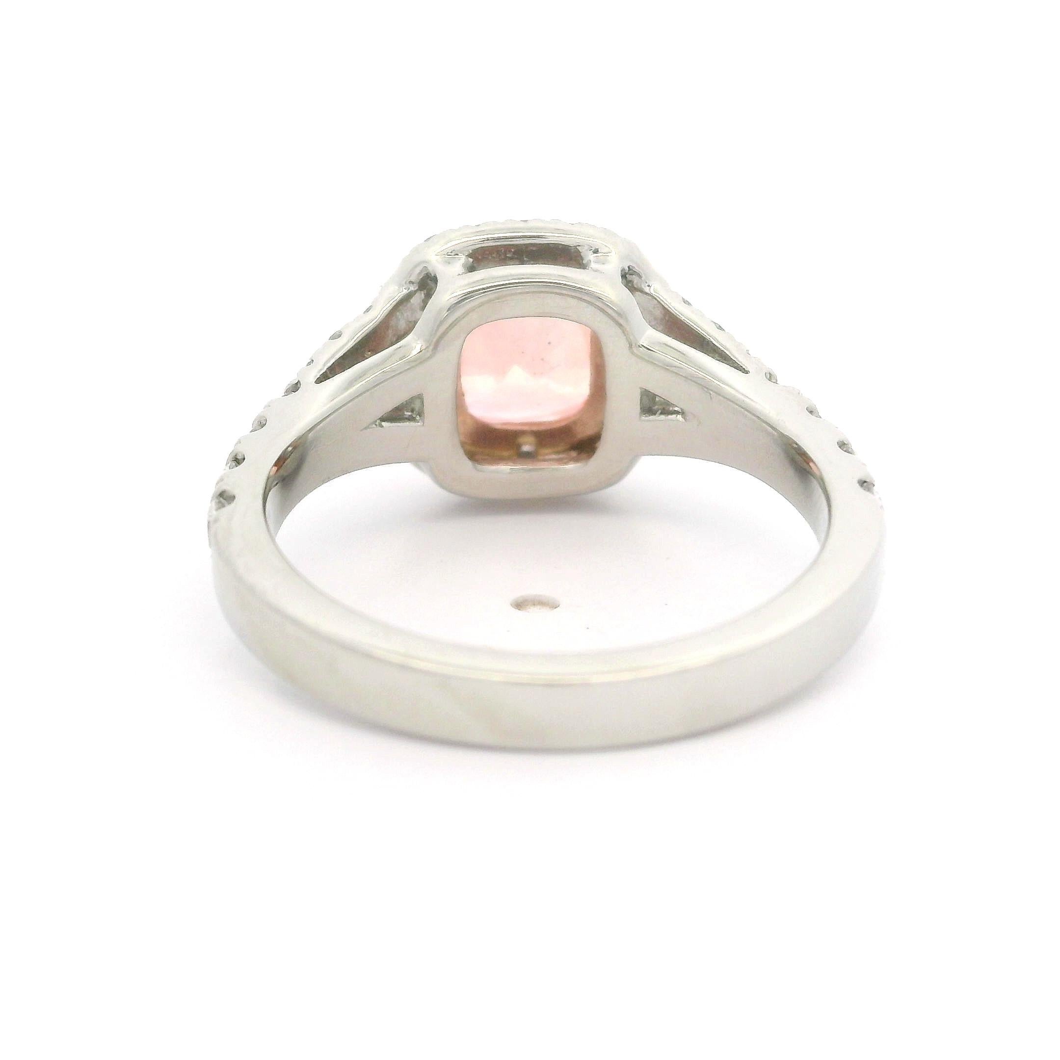 Neuer Platin Roségold GIA 2,31ctw Ring ohne Hitze Padparadscha Saphir & Diamant 2