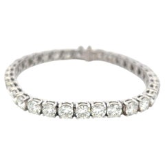 New Platinum Tennis Bracelet with 17.14 Carat Round Diamonds I VVS1/VVS2 GIA
