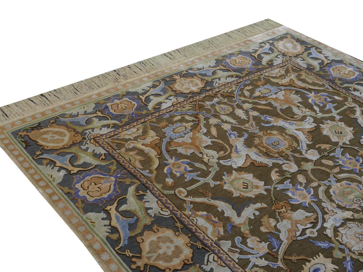 Polonaise-Teppich aus Seide und Wolle, antikes Isfahan-Design, maßgeschneiderte Größen im Angebot 3