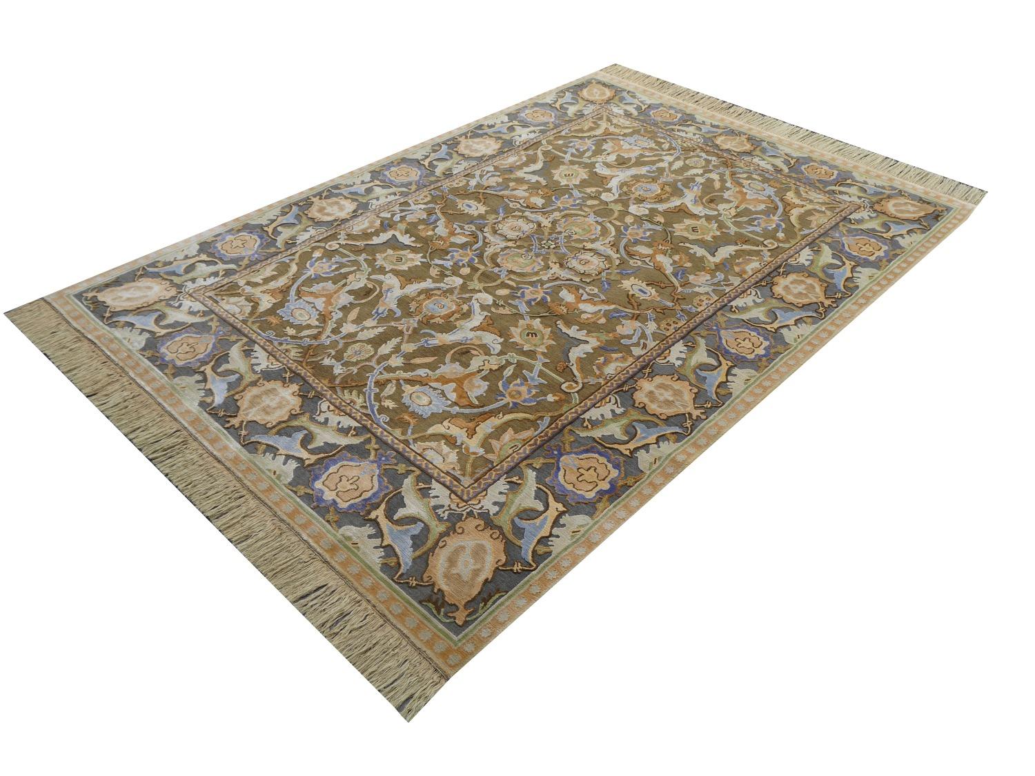 Polonaise-Teppich aus Seide und Wolle, antikes Isfahan-Design, maßgeschneiderte Größen (Nepalesisch) im Angebot