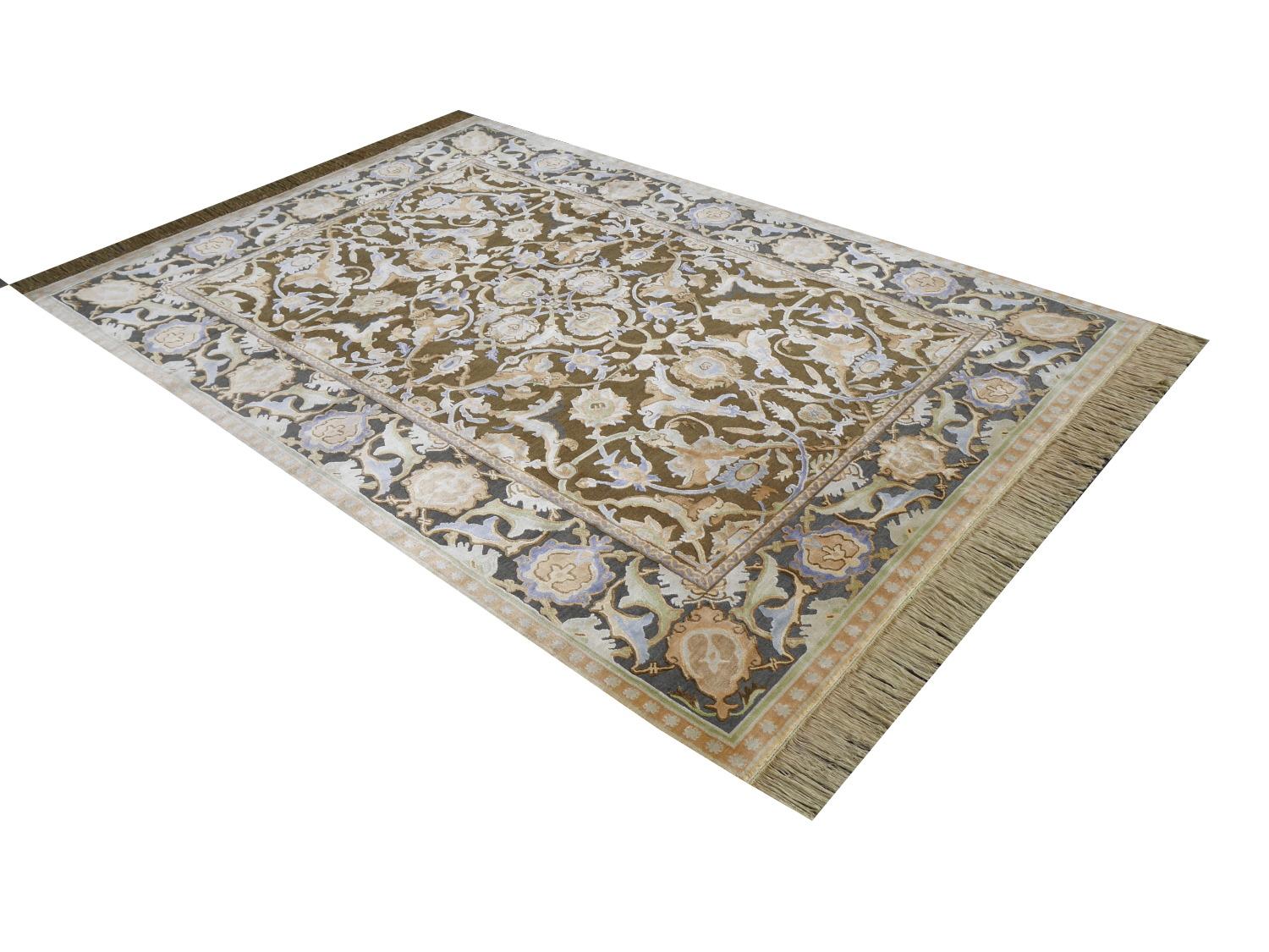 Polonaise-Teppich aus Seide und Wolle, antikes Isfahan-Design, maßgeschneiderte Größen im Zustand „Neu“ im Angebot in Lohr, Bavaria, DE
