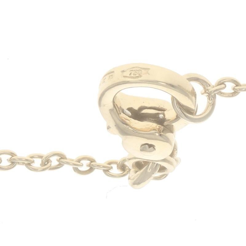 NEW Pomellato Champagne Brown Diamond Bow Necklace Yellow Gold 18k .25ctw Adjust en vente 3
