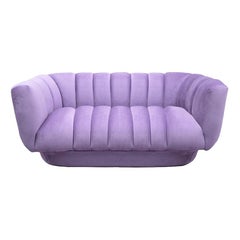 New Postmodern Style Purple Velvet Loveseat Sofa Beirut