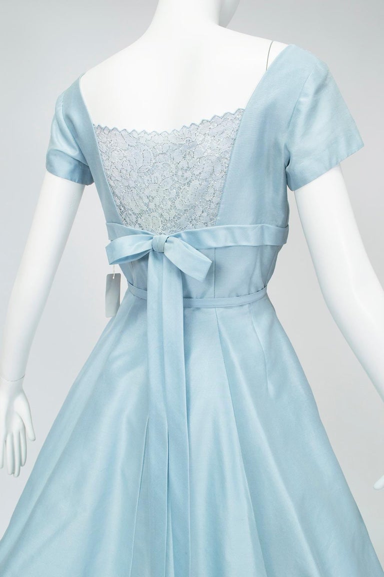open lace back dress Lake Blue Peter Pan Collar 1950s Dress with Pockets, Blue / L main image 1