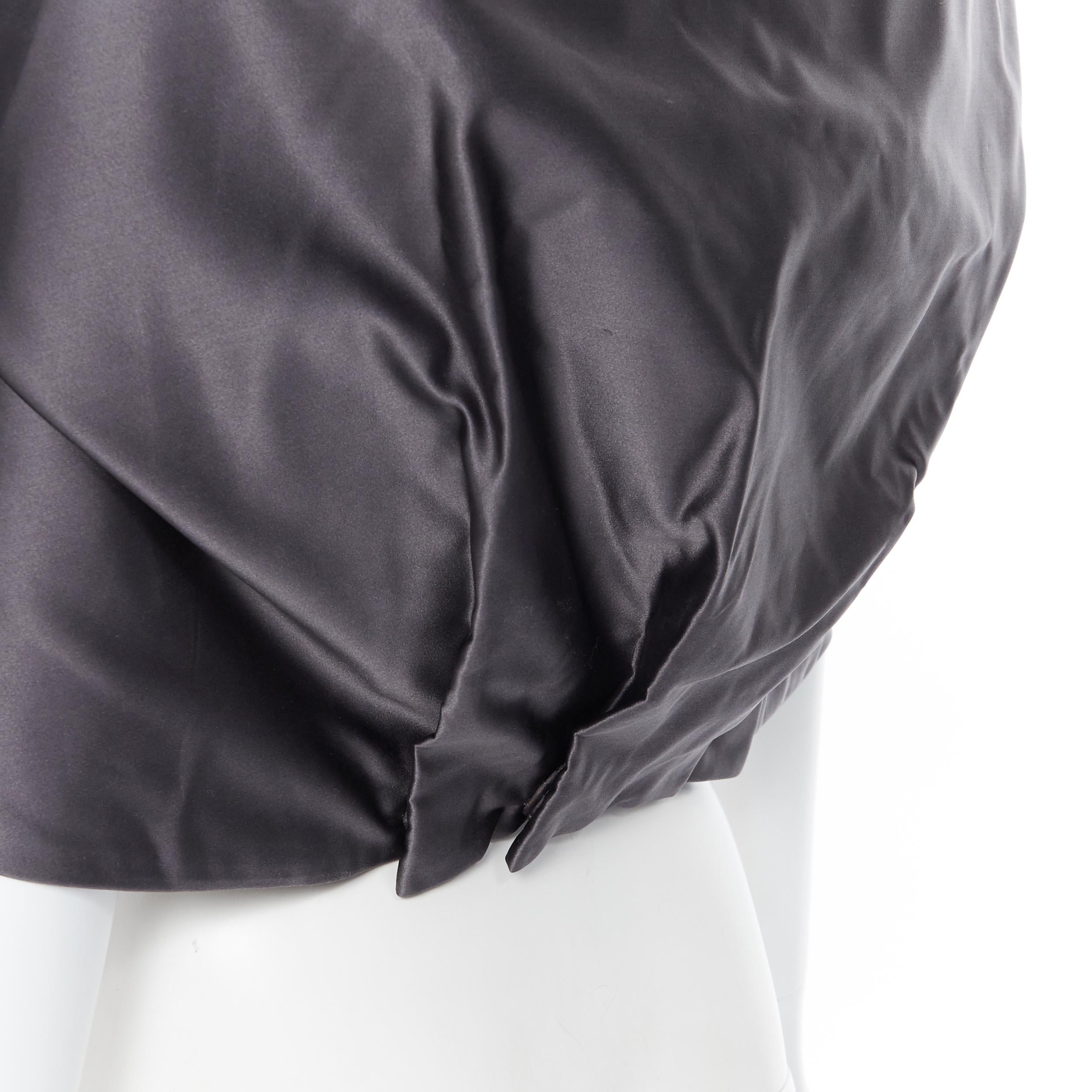Men's new PRADA 100% silk dark grey kimono collar off shoulder shawl cape