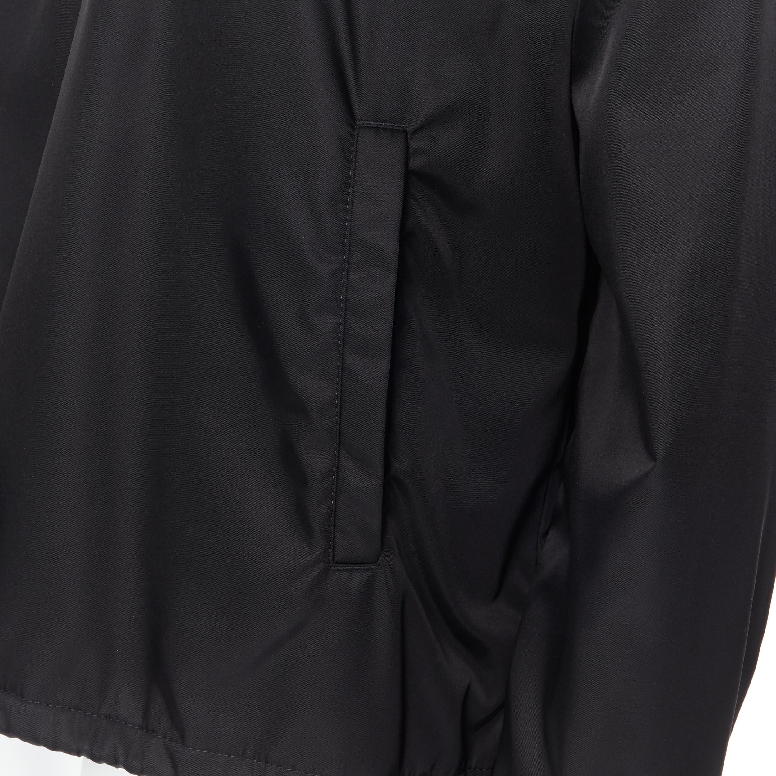 nuovo Prada 19 Runway nero triangolo logo gomma mezza zip pullover giacca IT52 XL 5