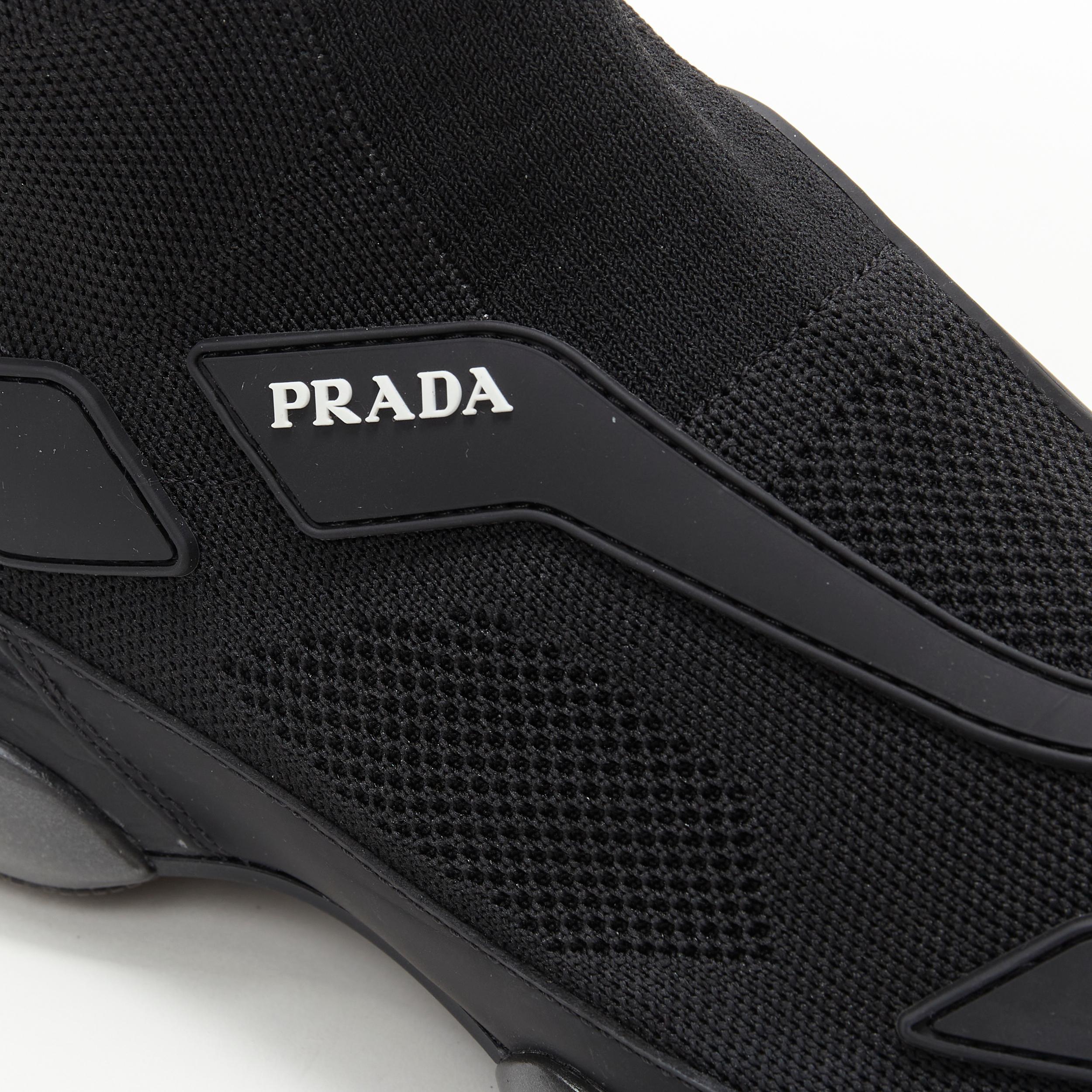 new PRADA 2017 Cloudbust black knit high top metal midsole sneaker UK7.5 EU41.5 2