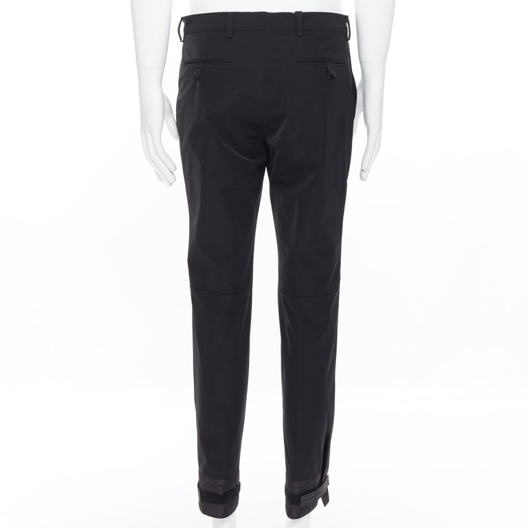 new PRADA 2018 black sportswear logo cuff hem track pants trousers IT48 M  For Sale at 1stDibs