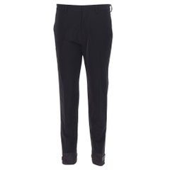 new PRADA 2018 black sportswear logo cuff hem track pants trousers IT48 M