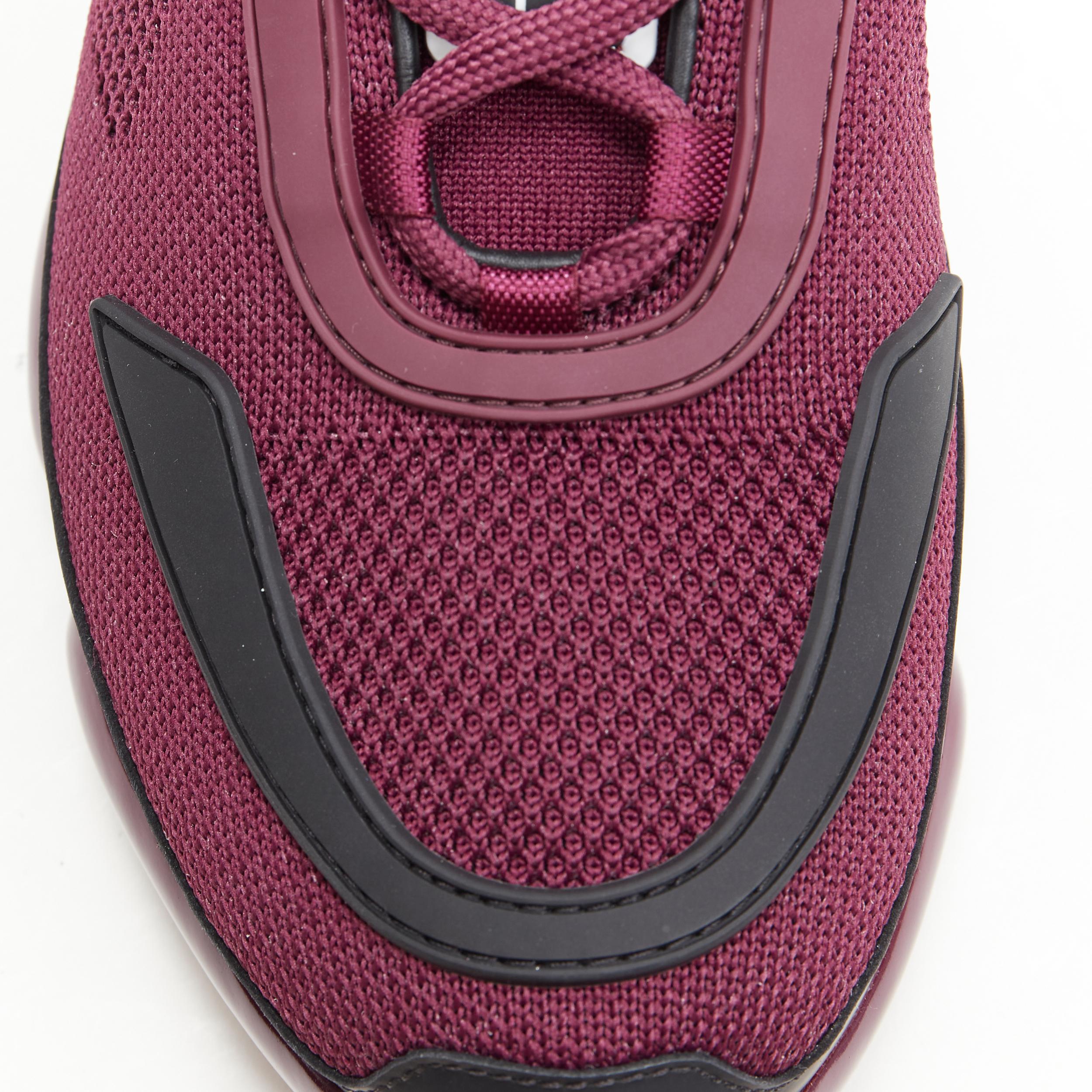 new PRADA 2018 Cloudbust burgundy red rubber logo low top sneaker UK6 EU40 US7 For Sale 7