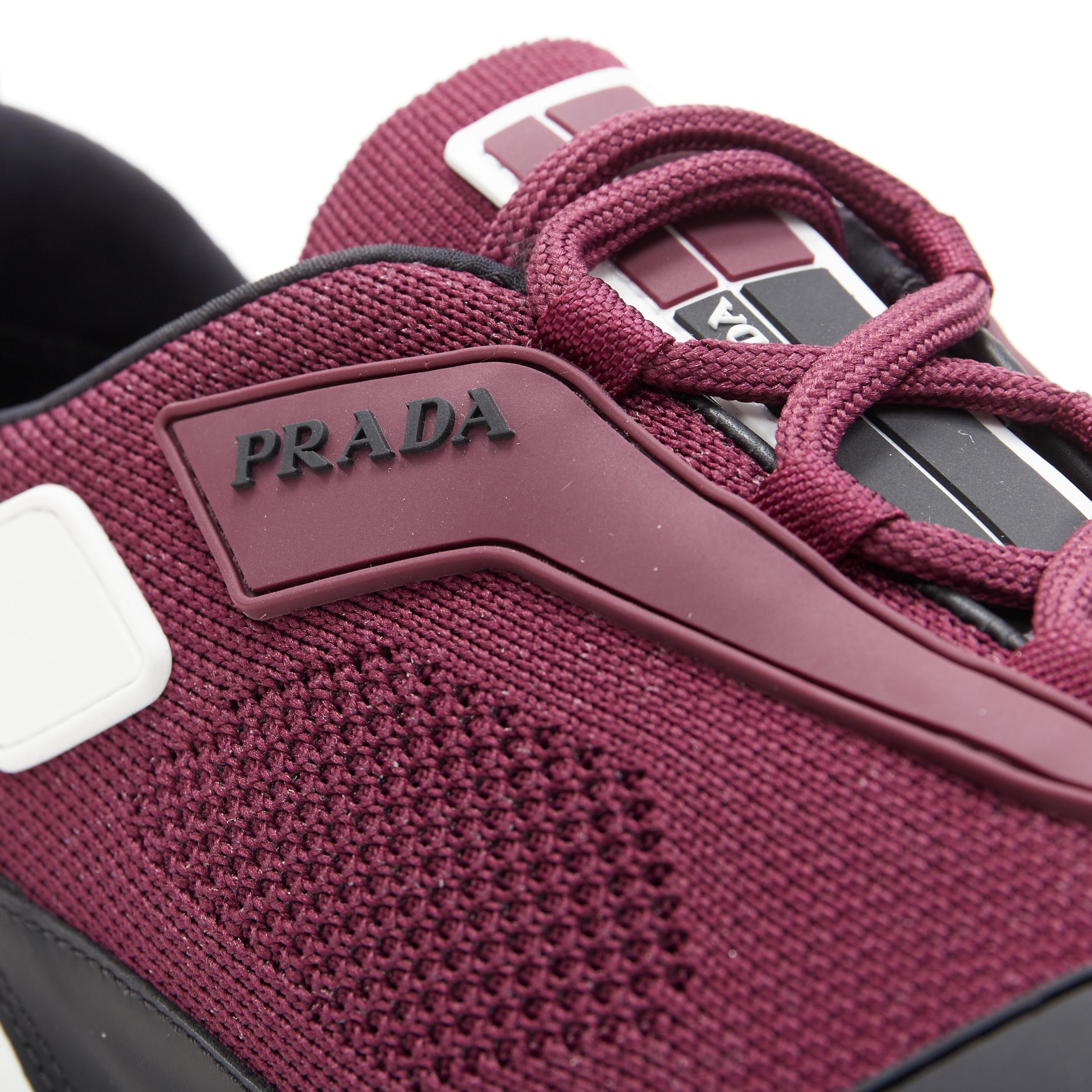 new PRADA 2018 Cloudbust burgundy red rubber logo low top sneaker UK6 EU40 US7 In New Condition In Hong Kong, NT