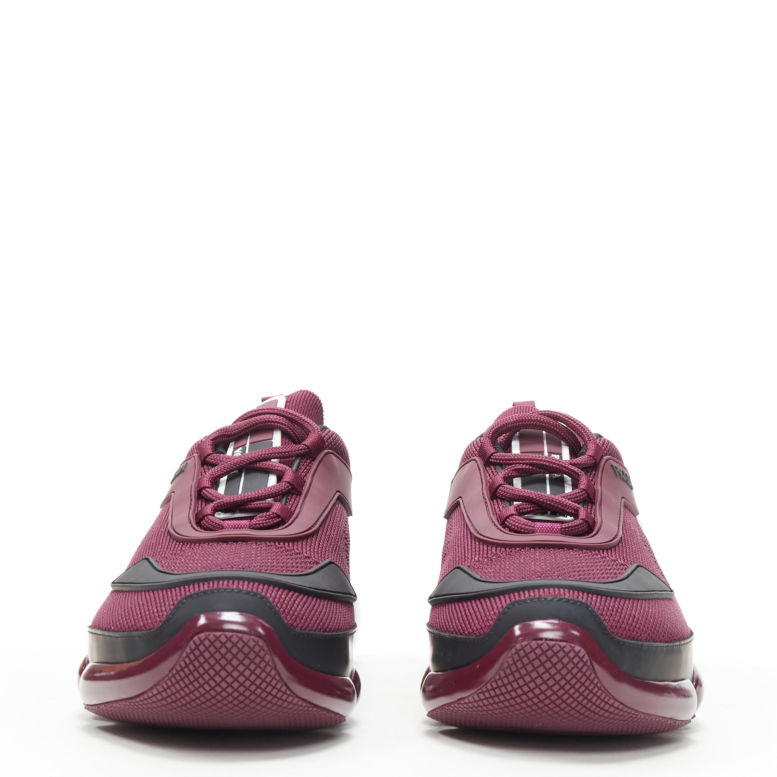new PRADA 2018 Cloudbust burgundy red rubber logo low top sneaker UK7 US8 EU41 In New Condition In Hong Kong, NT