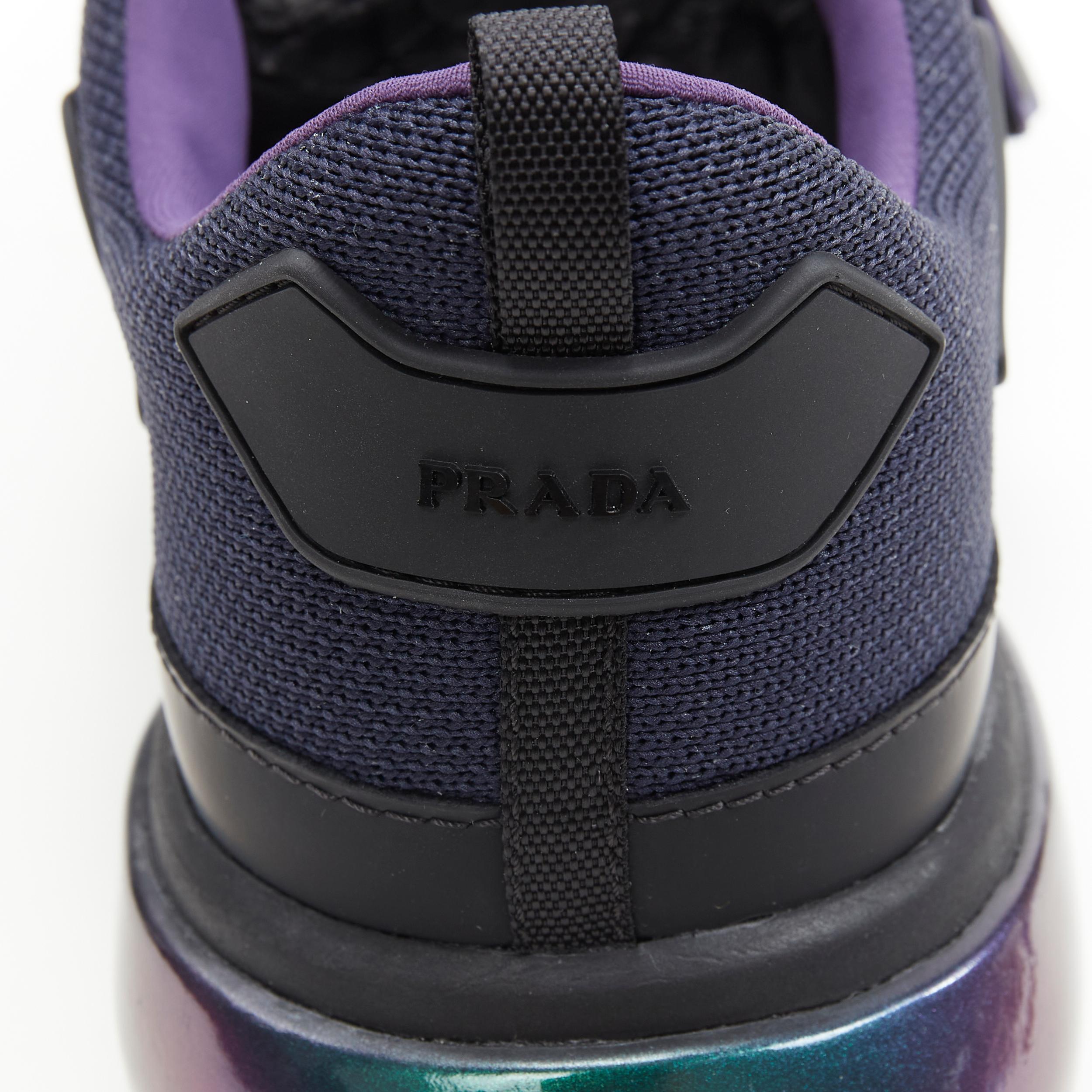 new PRADA 2018 Cloudbust iridescent navy blue rubber low sneaker UK8.5 EU41.5 2