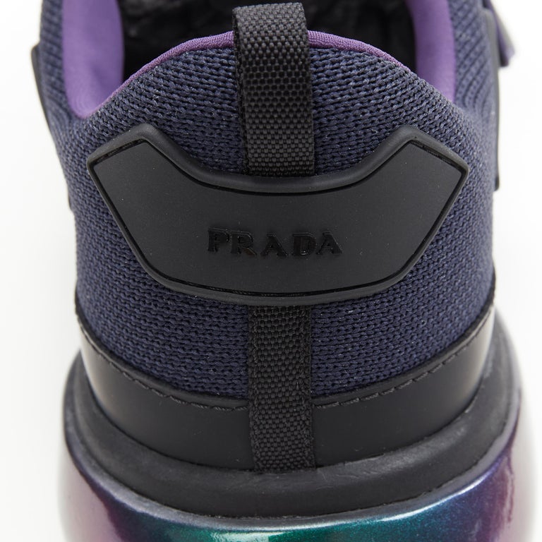 new PRADA 2018 Cloudbust iridescent navy blue rubber low sneaker UK8.5  EU41.5 at 1stDibs