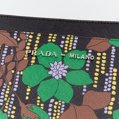 new PRADA 2018 green brown purple flower smeraldo saffiano leather iPad case