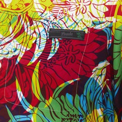 new PRADA 2018 Psychedelic Hibiscus yellow floral print Hawaiian bowling shirt S
