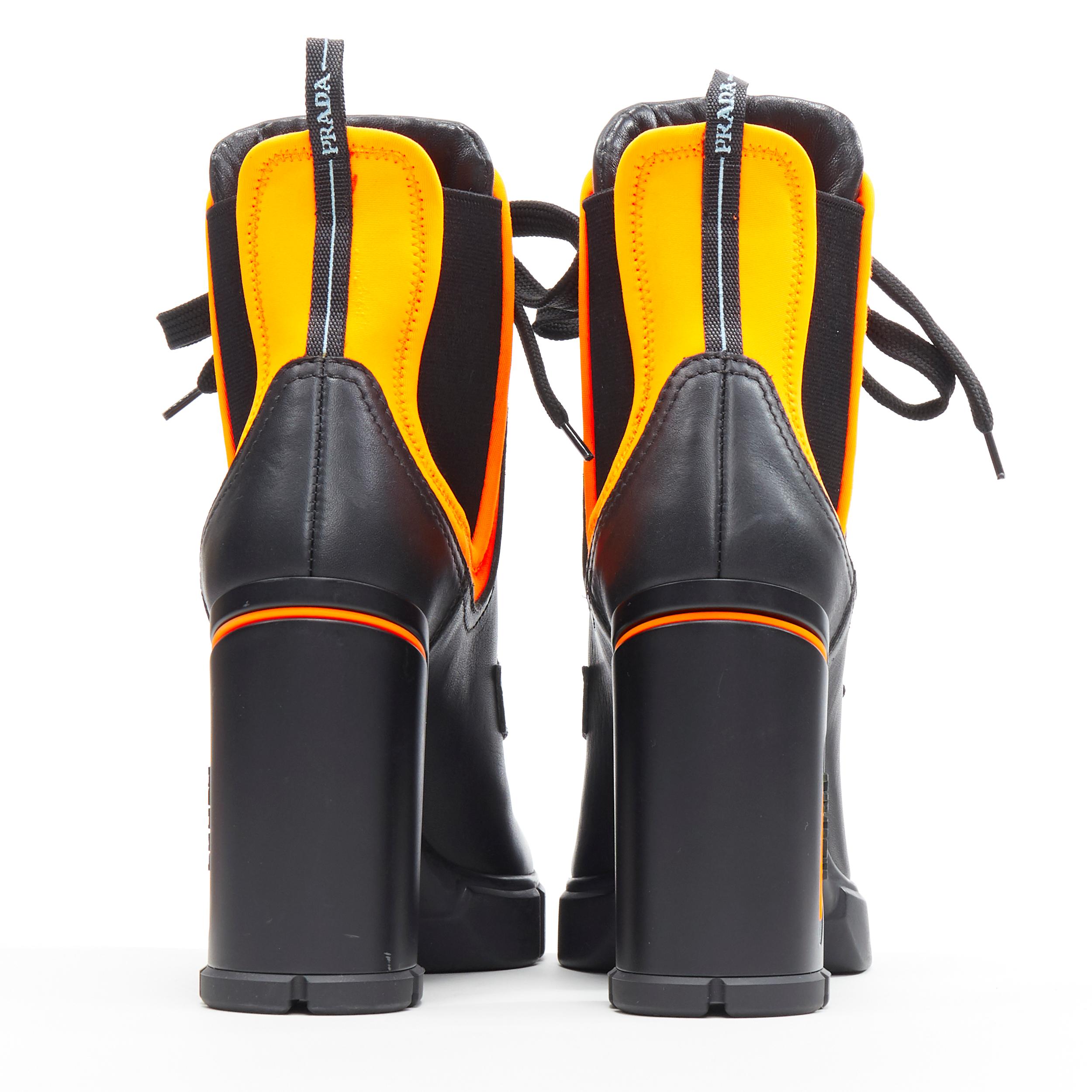 orange metallic boots