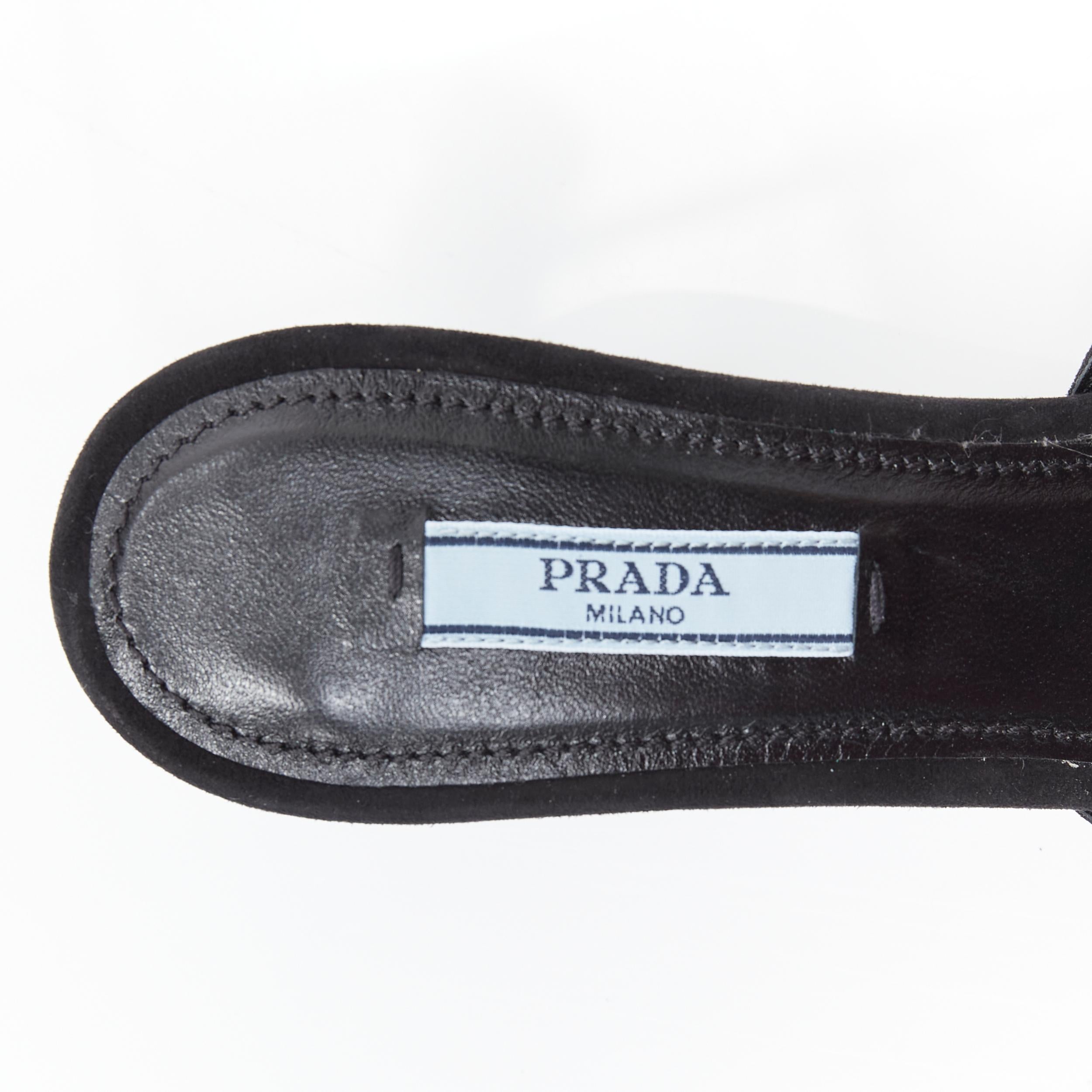 new PRADA 2019 blue crystal rhinestone strappy open toe heel sandal mule EU37 1