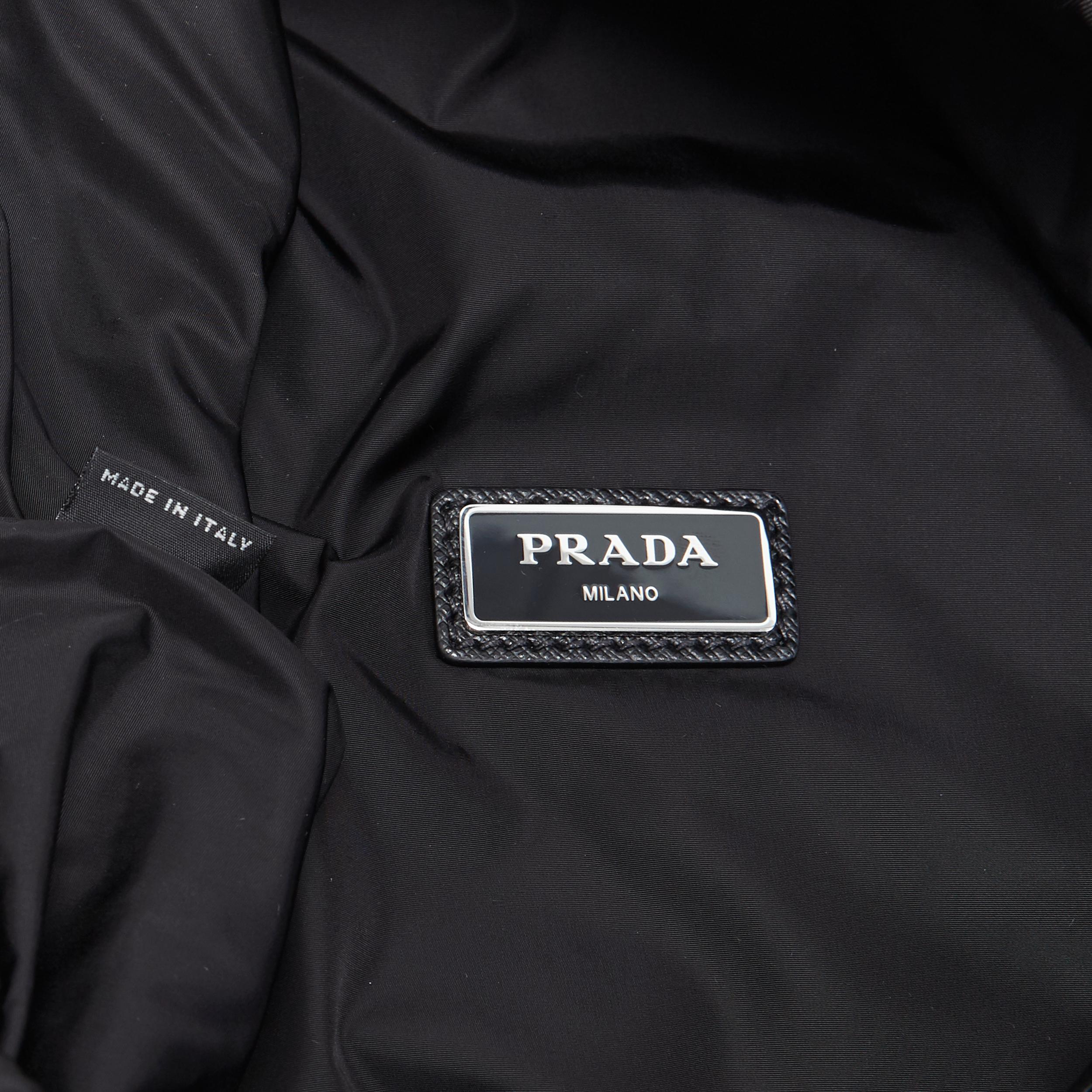 new PRADA 2019 Frankenstein black nylon logo plate drawstring backpack bag 3