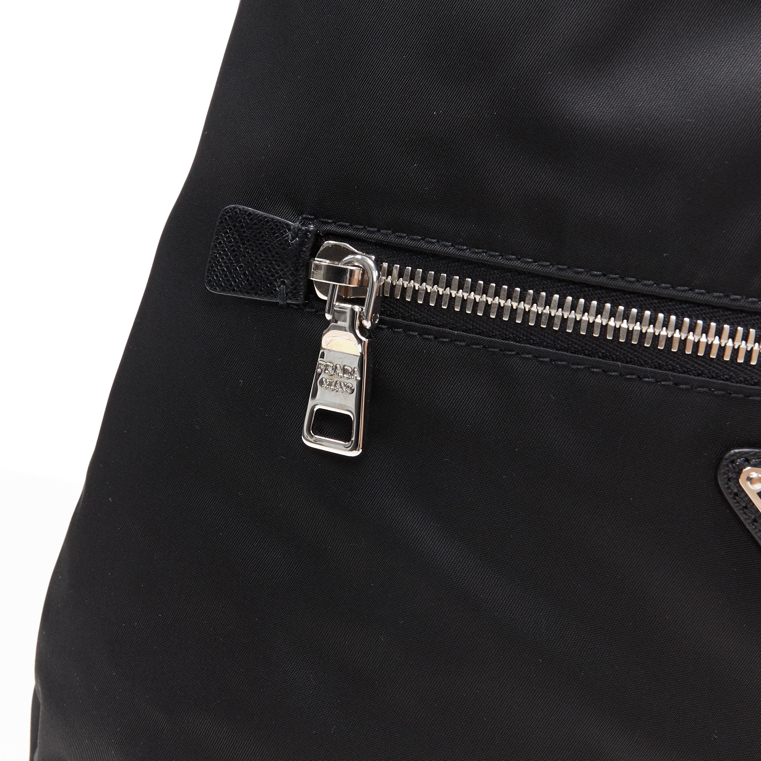 nuovo PRADA 2019 Frankenstein nero nylon triangolo logo coulisse zaino borsa 3