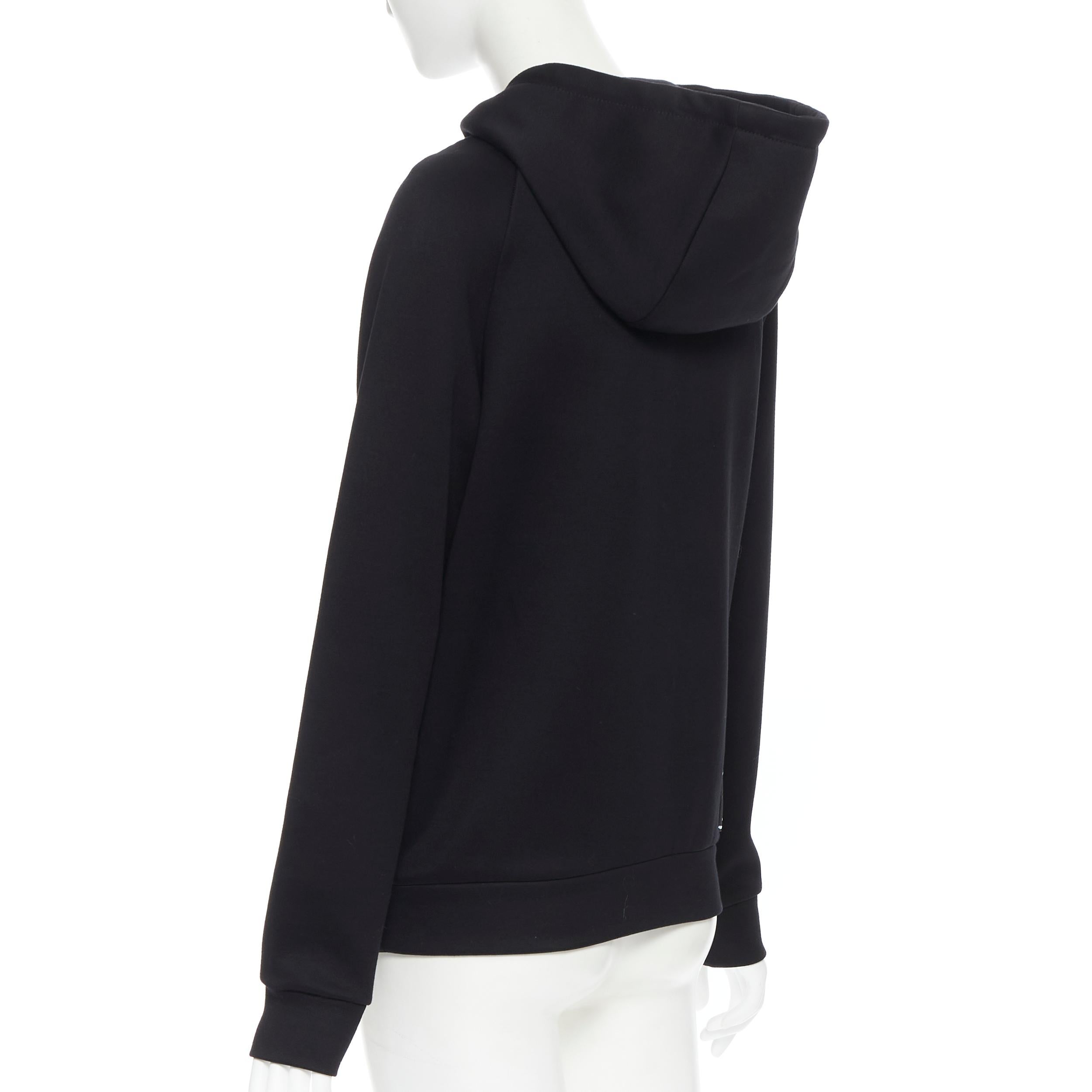 Women's new PRADA 2019 Frankenstein Couple print black cotton jersey zip up hoodie XS