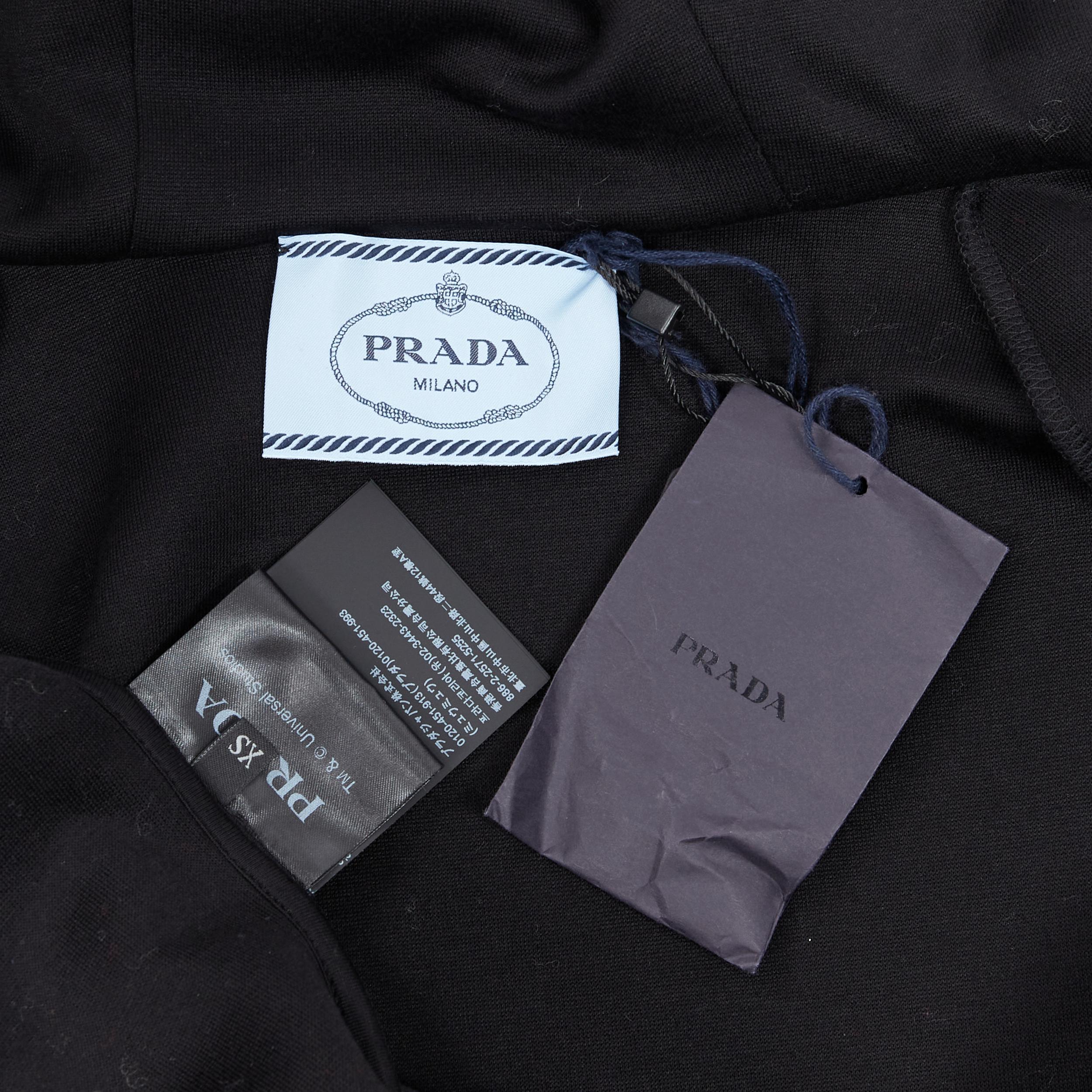 new PRADA 2019 Frankenstein Couple print black cotton jersey zip up hoodie XS 4