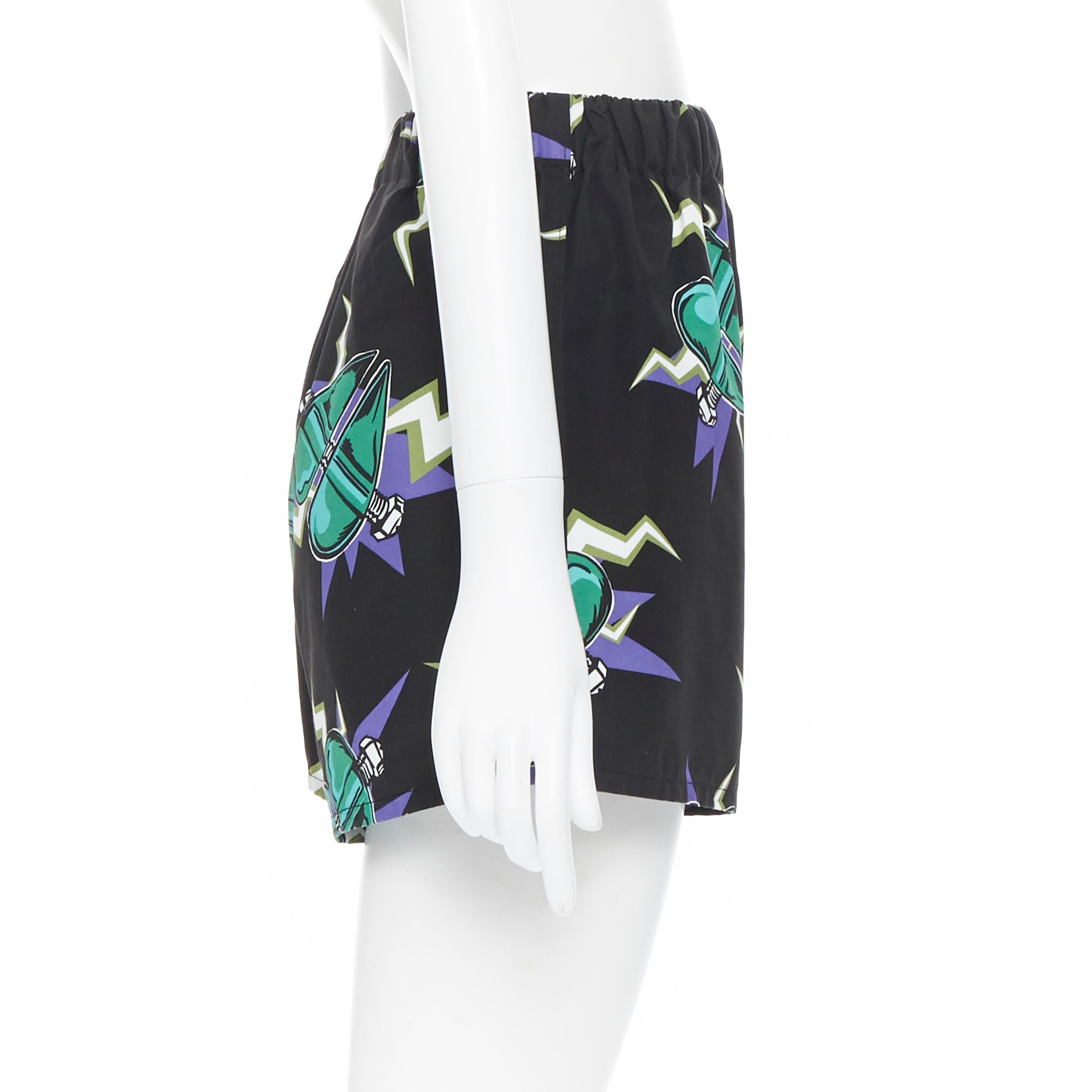 De las mujeres nuevo PRADA 2019 Frankenstein Divisa Corazón impresión casual verano pantalones cortos IT38 XS