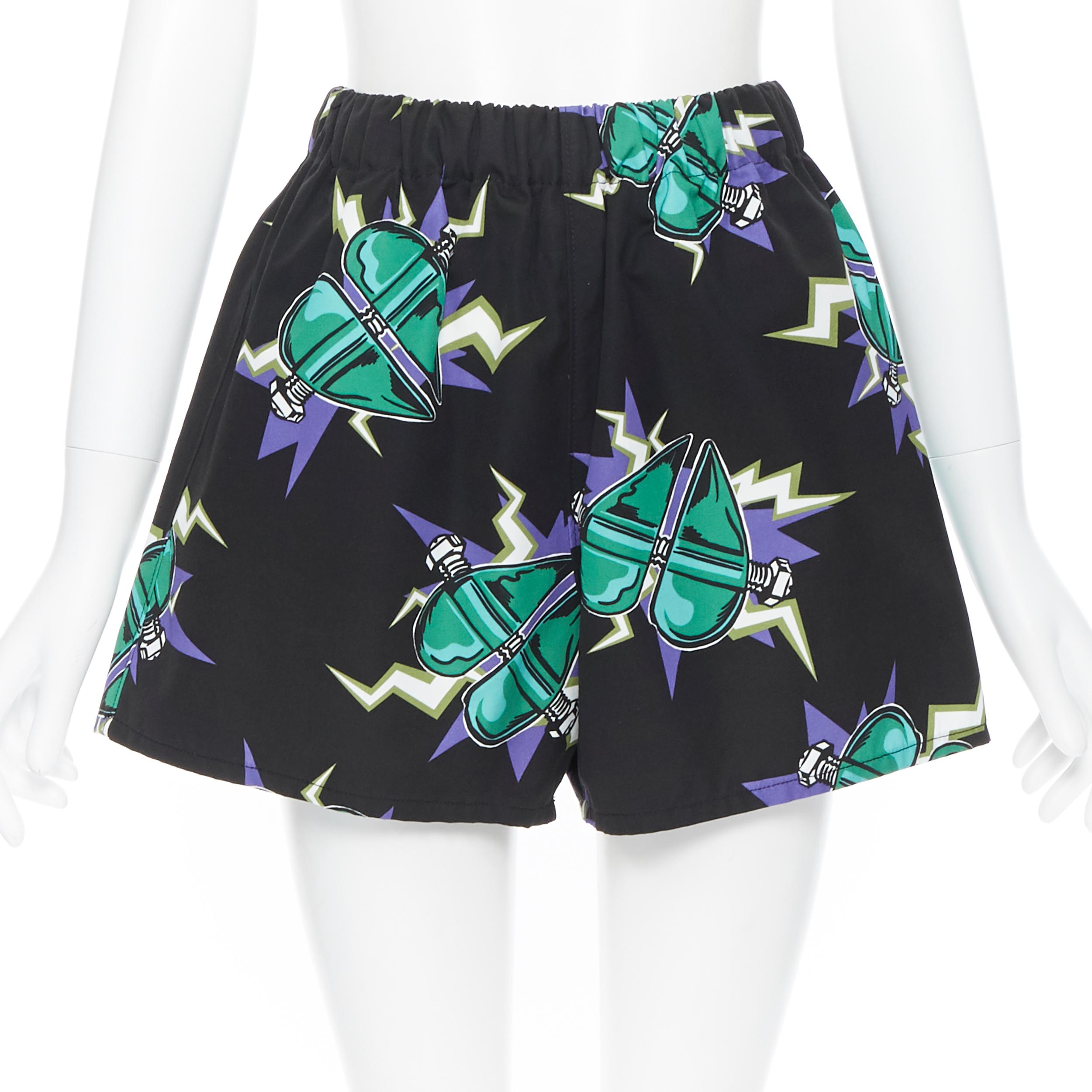 nuevo PRADA 2019 Frankenstein Divisa Corazón impresión casual verano pantalones cortos IT38 XS 1