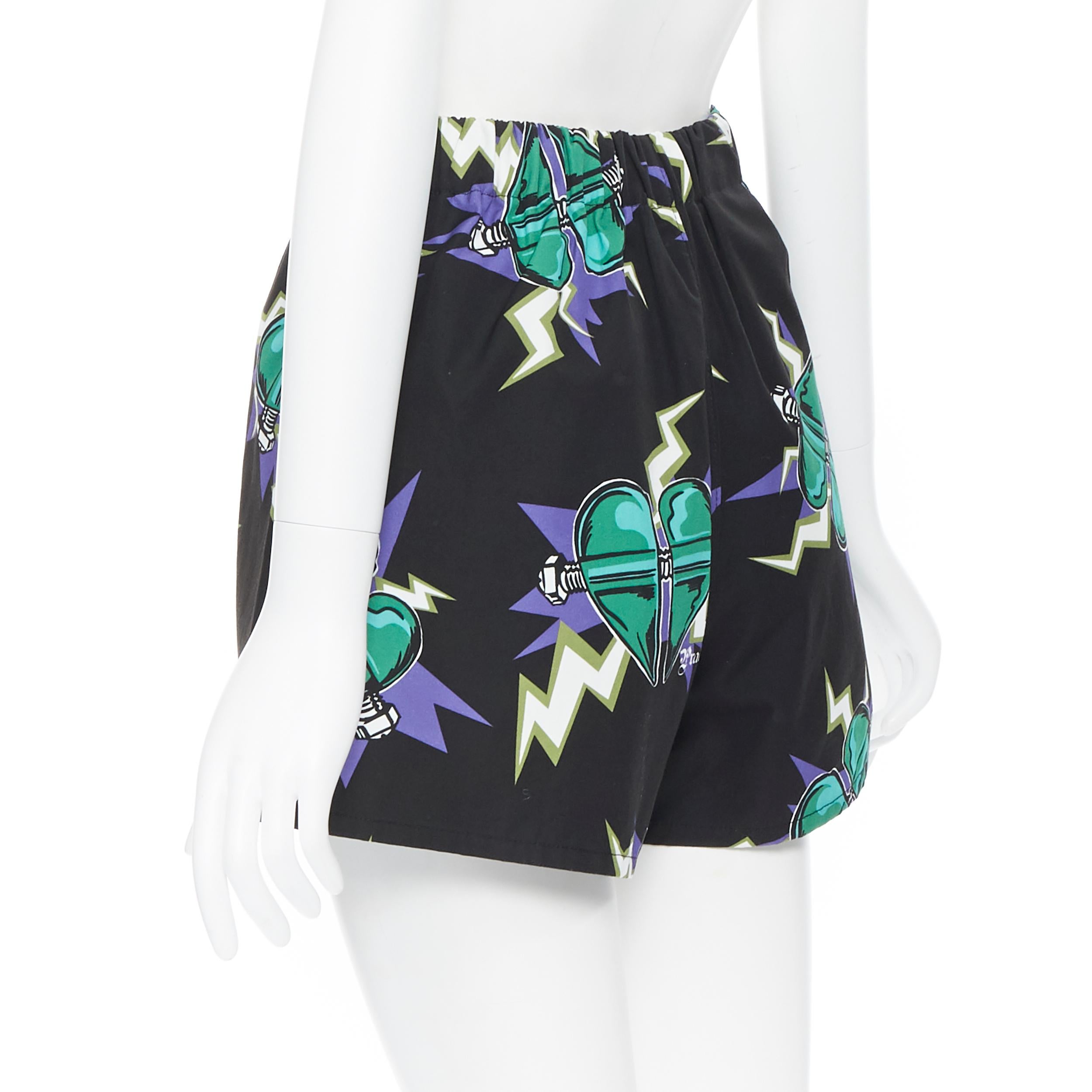 nuevo PRADA 2019 Frankenstein Divisa Corazón impresión casual verano pantalones cortos IT38 XS 2