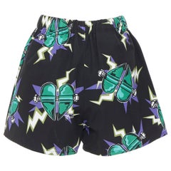 new PRADA 2019 Frankenstein Divisa Heart print casual summer shorts IT38 XS