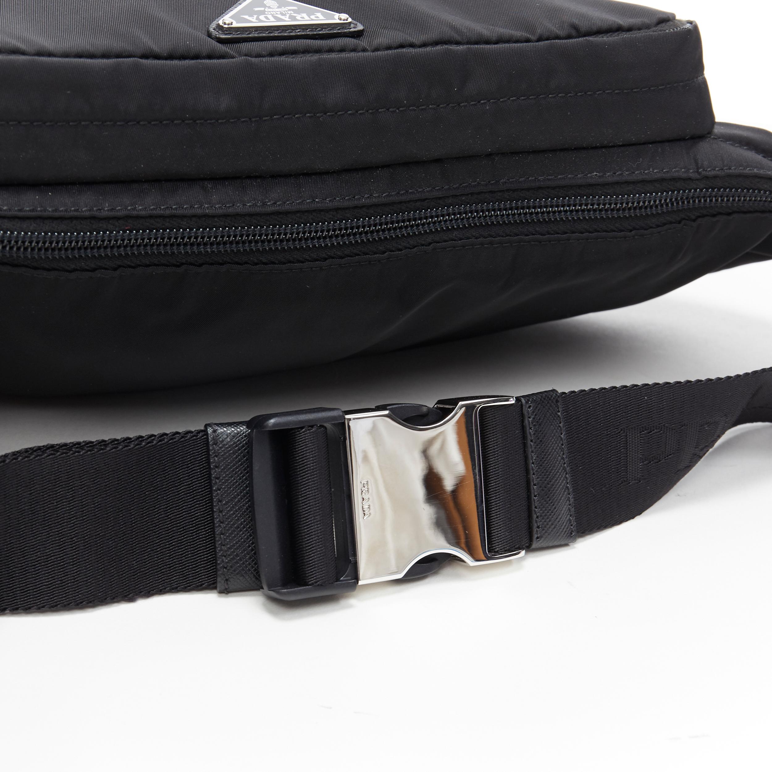 new PRADA 2019 Frankenstein leather patchwork black nylon oversized belt bag 3