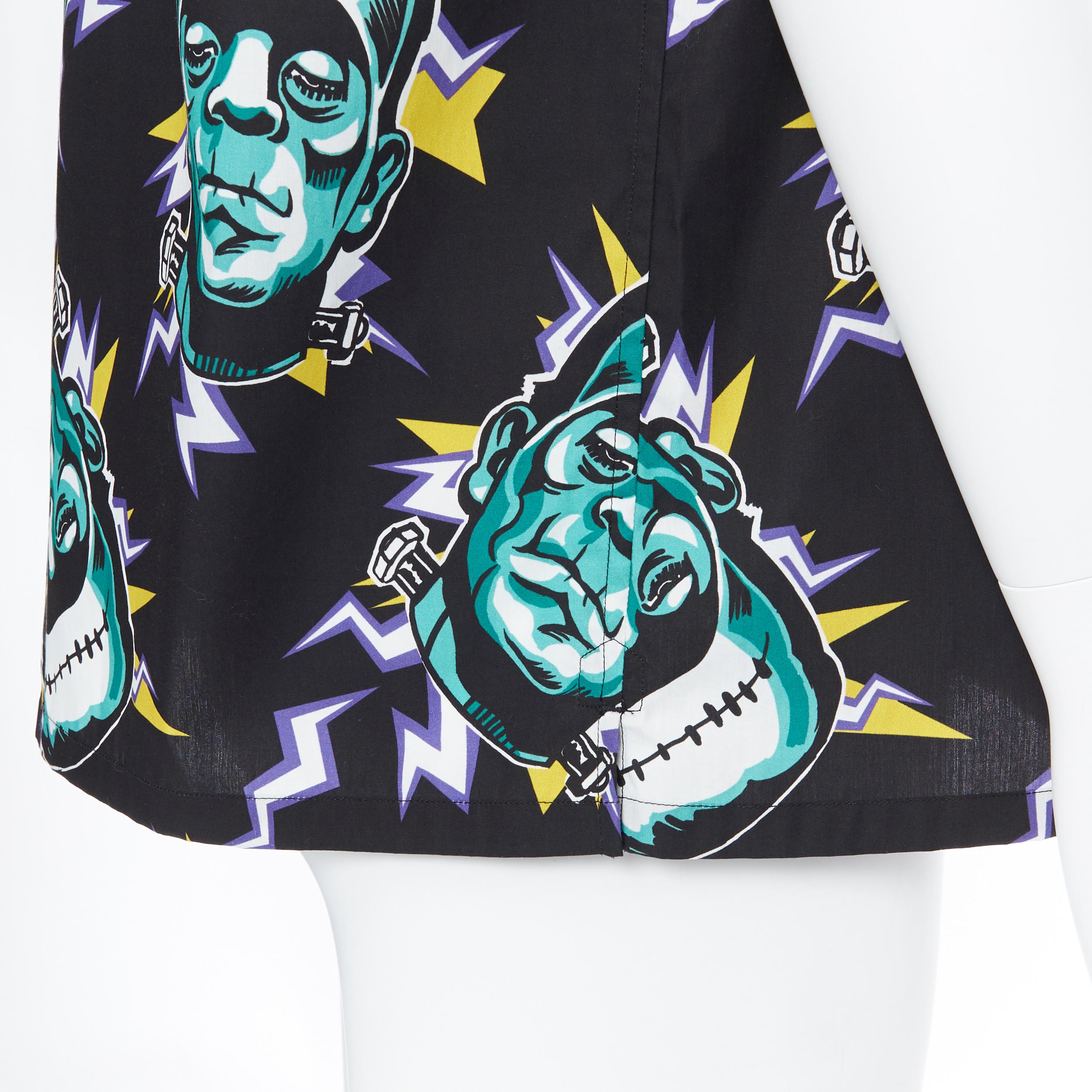 new PRADA 2019 Frankenstein Lightning black cotton short sleeve bowling shirt L 1
