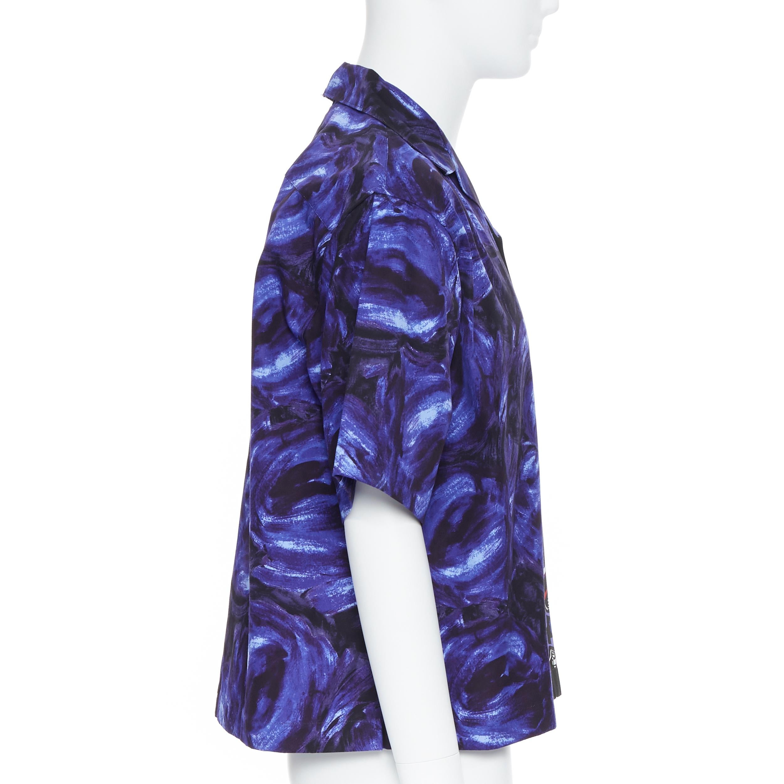 Uomo nuovo PRADA 2019 Frankenstein Lightning dipinto di rosa Double Match Split camicia L