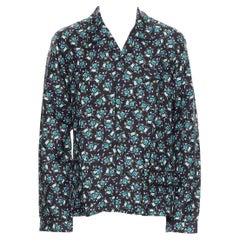new PRADA 2019 Frankenstein Menta black green print 100% silk pyjama shirt L