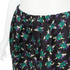 new PRADA 2019 Frankenstein Micro Heart black print 100% silk pyjama pants M