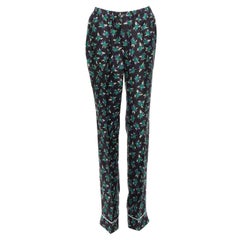 new PRADA 2019 Frankenstein Micro Heart black print 100% silk pyjama pants M