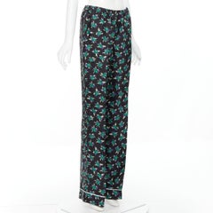 new PRADA 2019 Frankenstein Micro Heart black print 100% silk pyjama pants S