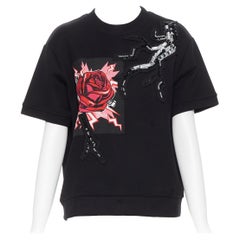 new PRADA 2019 Frankenstein pink rose patch crystal embellished boxy sweater S