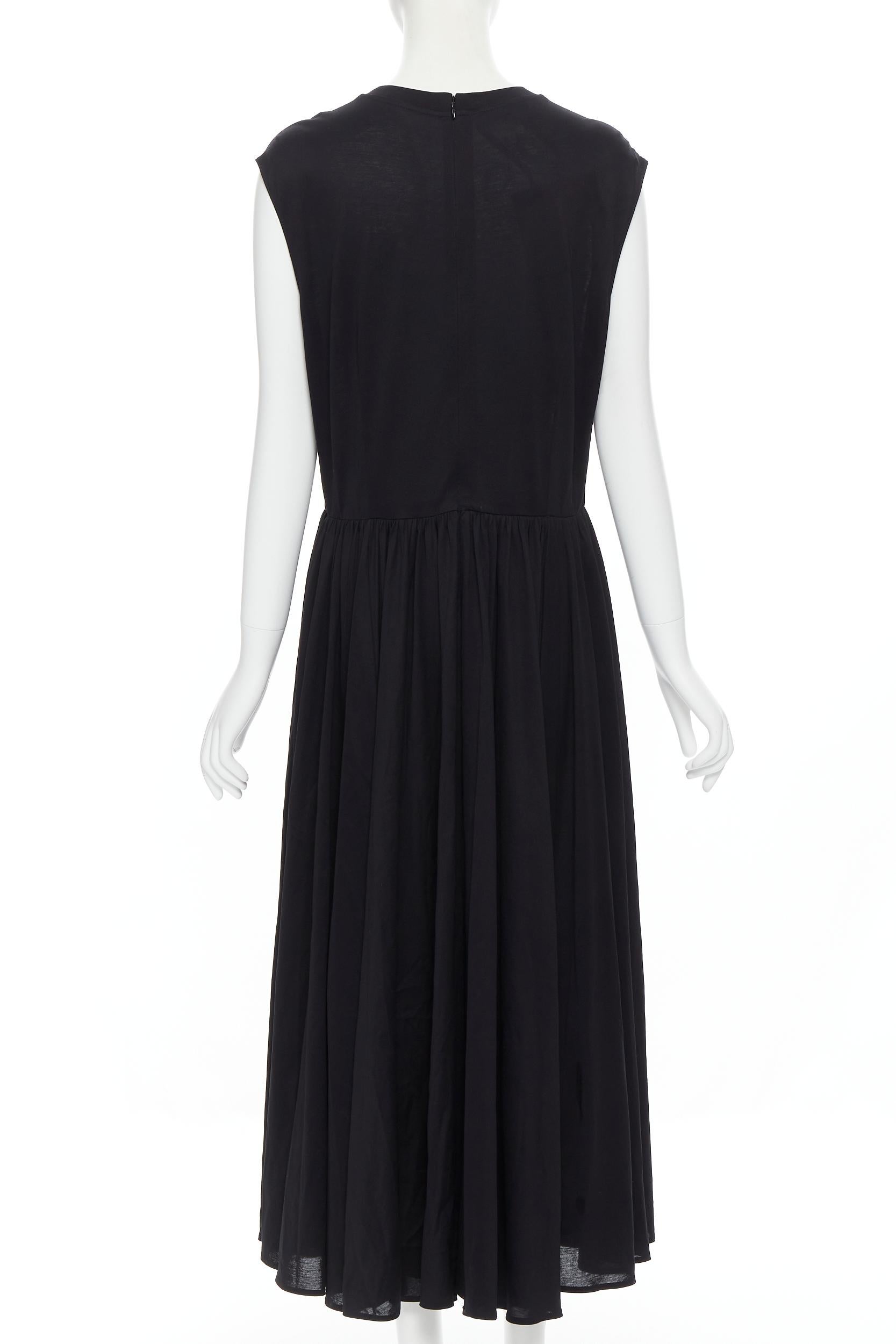 new PRADA 2019 Frankenstein Rose Lightning print black cotton maxi dress XL In New Condition In Hong Kong, NT