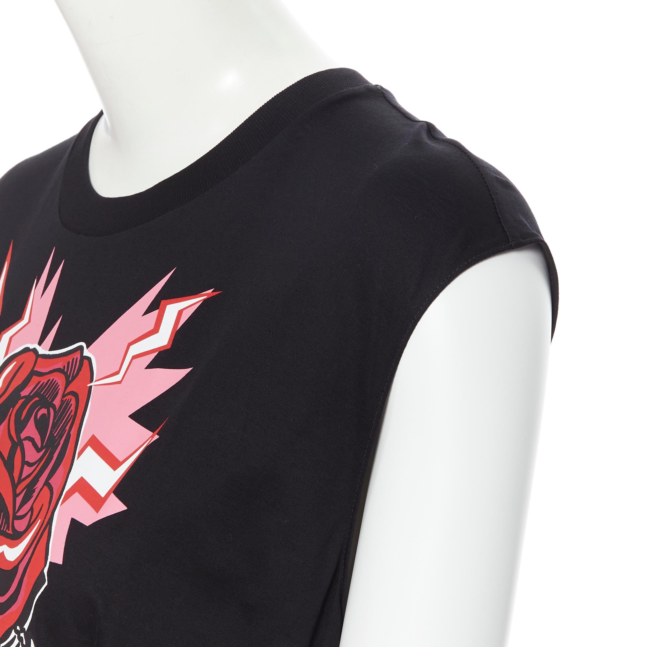 new PRADA 2019 Frankenstein Rose Lightning print black cotton maxi dress XL 1