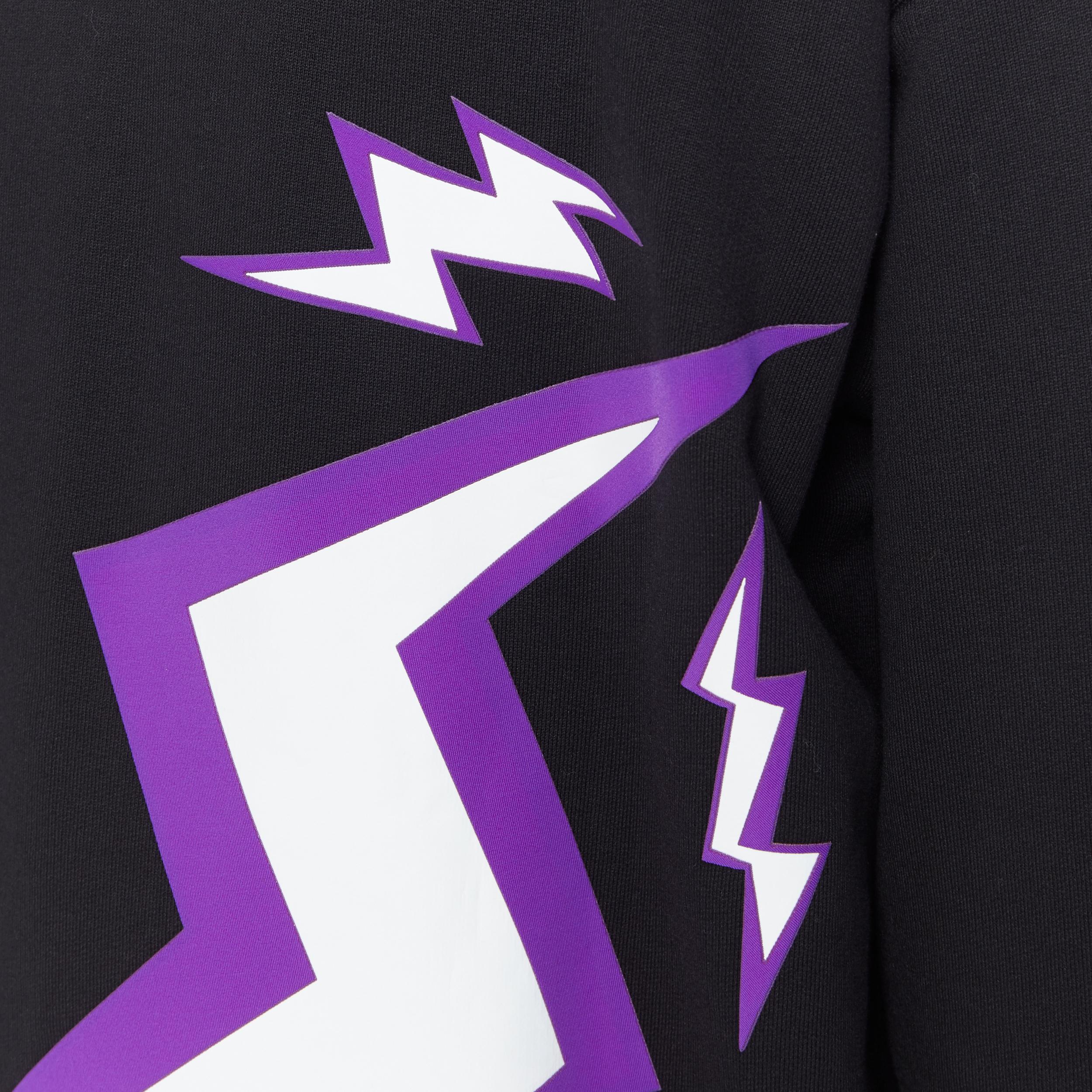 Men's new PRADA 2019 Frankenstein Thunder Lightning Bolt black sweatshirt sweater XL