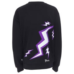 nuovo PRADA 2019 Frankenstein Thunder Lightning Bolt felpa nera XL