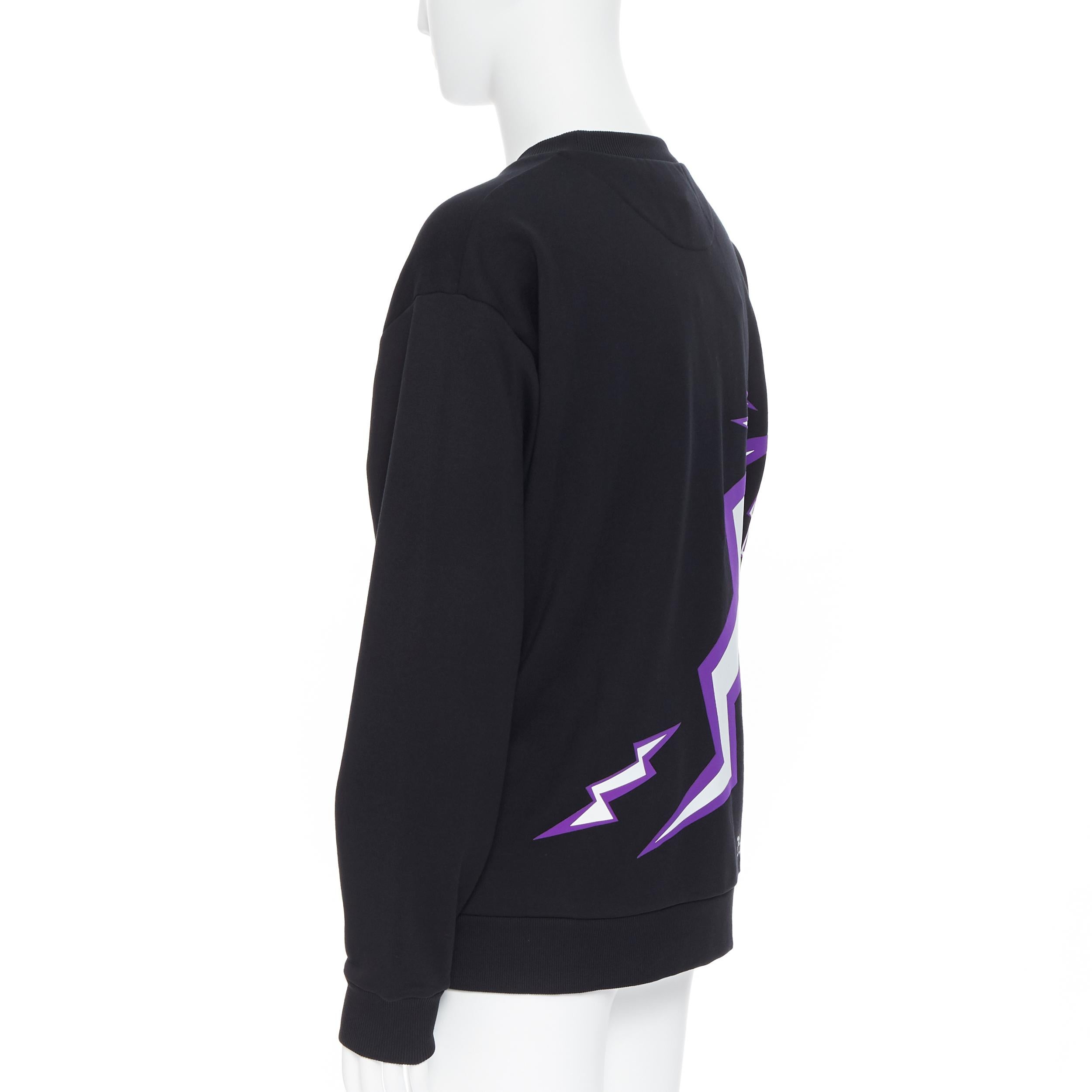 Black new PRADA 2019 Frankenstein Thunder Lightning Bolt black sweatshirt sweater XXL
