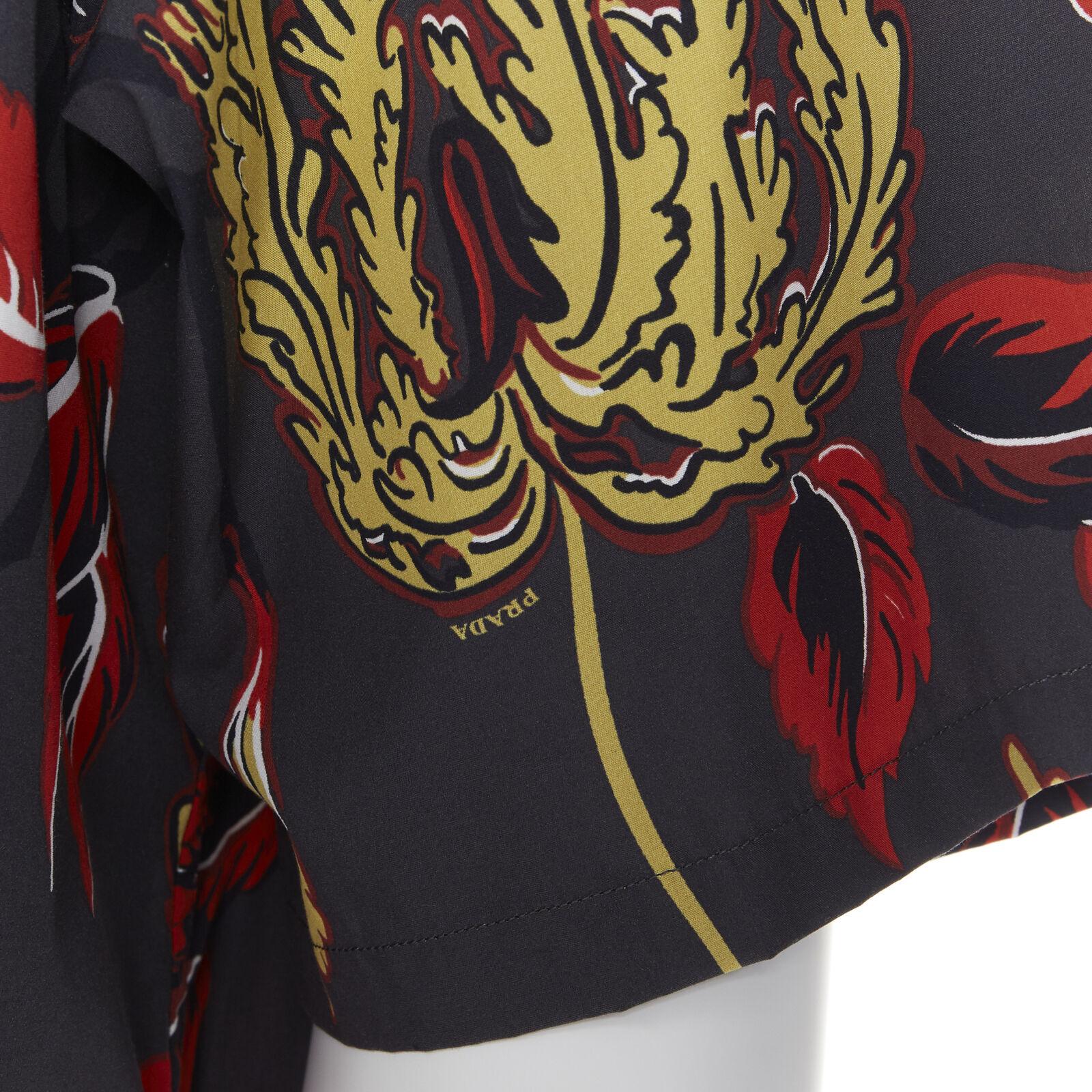 new PRADA 2019 Lilium floral print short sleeve Hawaiian bowling shirt S For Sale 5