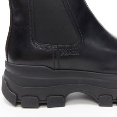 new PRADA 2019 Pull Up black leather Monolith chunky lug sole boot UK9 EU43