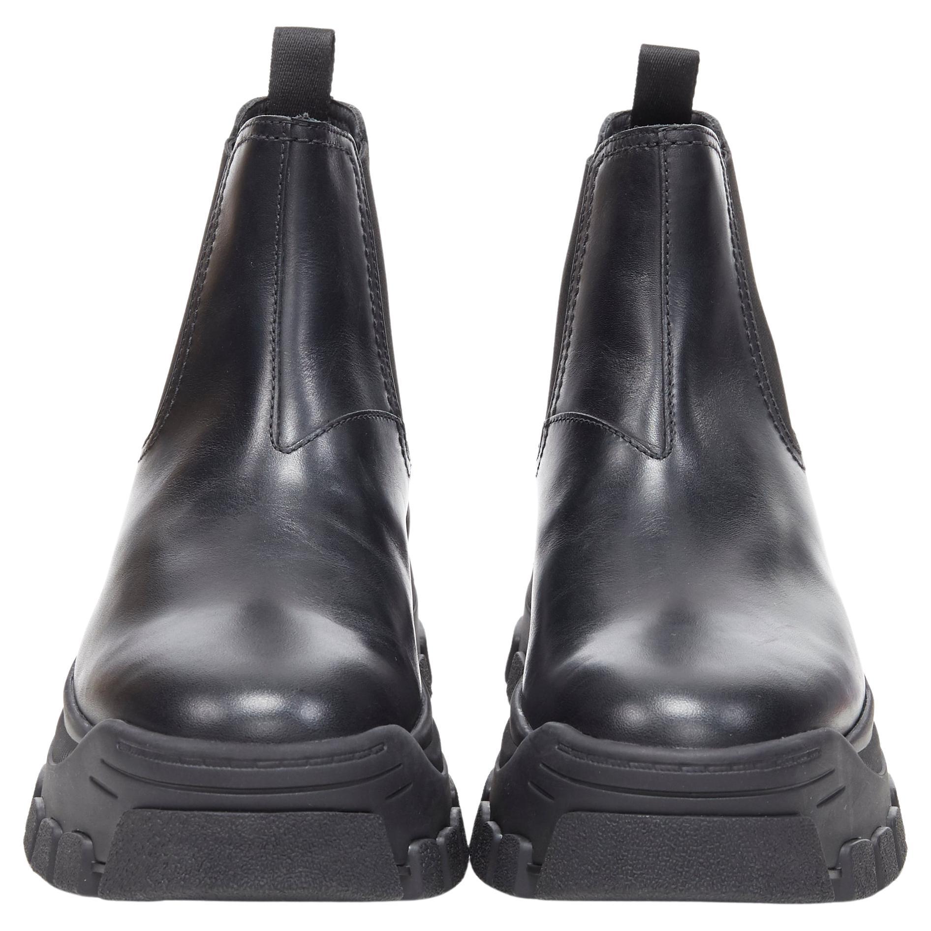 new PRADA 2019 Pull Up black leather Monolith chunky lug sole boot UK9 EU43
Reference: TGAS/B00110 
Brand: Prada 
Designer: Miuccia Prada 
Material: Leather 
Color: Black 
Pattern: Solid 
Extra Detail: 2019 STYLE 