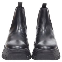 new PRADA 2019 Pull Up black leather Monolith chunky lug sole boot UK9 EU43