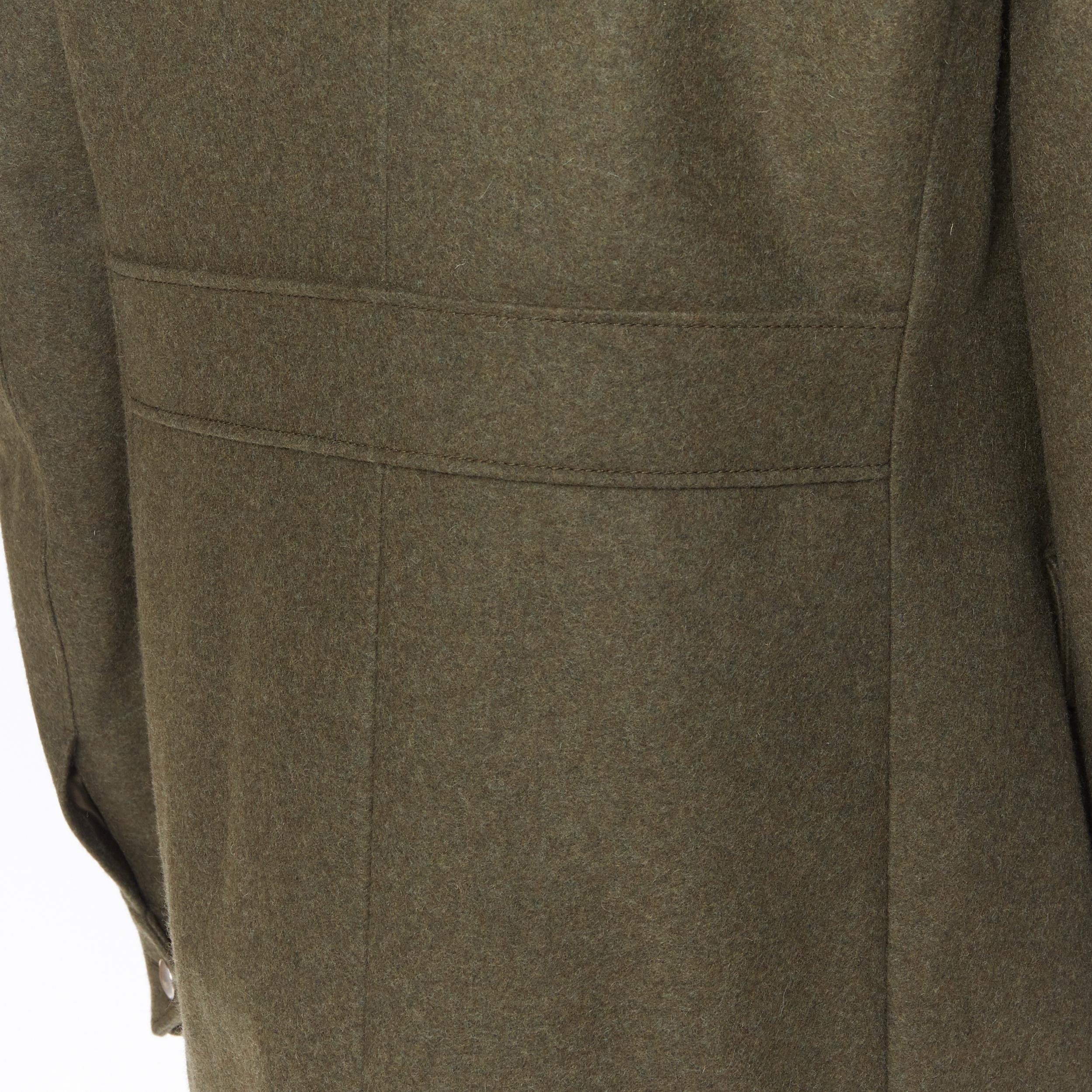 new PRADA 2019 Runway 100% virgin wool green military pocket jacket coat IT50 L 5